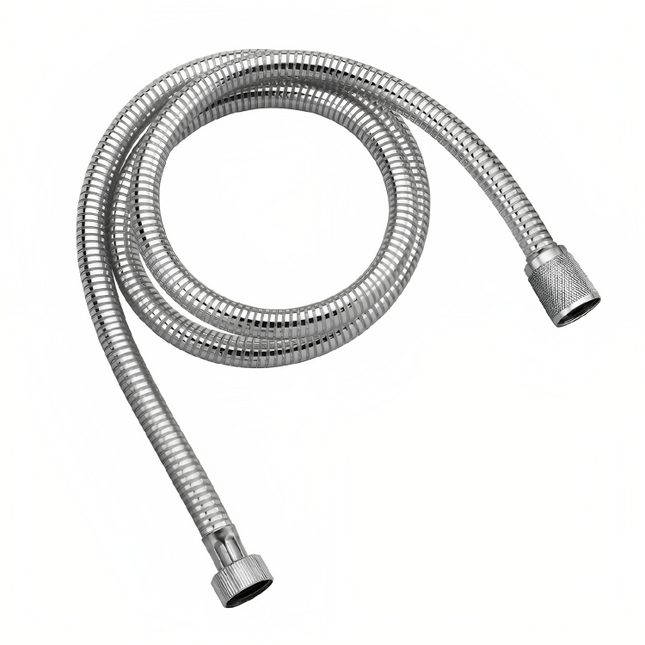 ISA CHROME DOUBLE SEAM STEEL SHOWER HOSE WITH CONICAL NUT 120CM