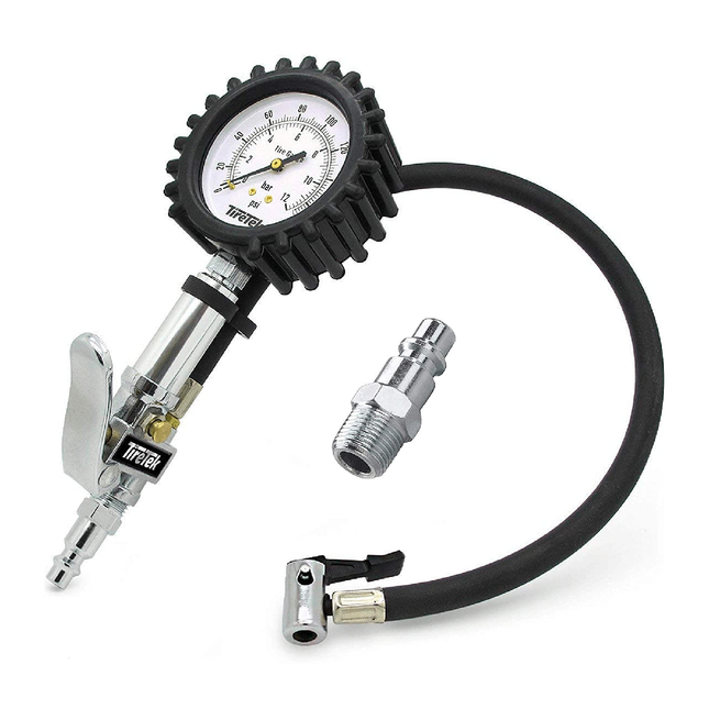 TIRE PRESSURE GAUGE WITH INFLATOR (170 PSI)