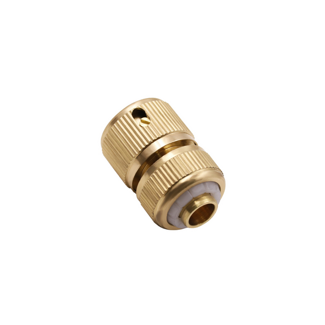 WATER HOSE CONNECTOR WITH TAP, BRASS 1/2 INCH
