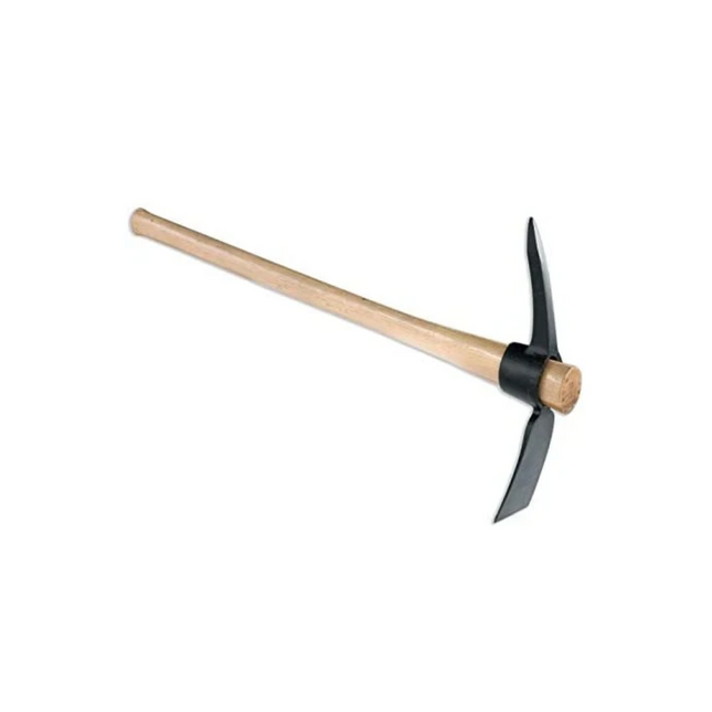 Ax with wooden handle