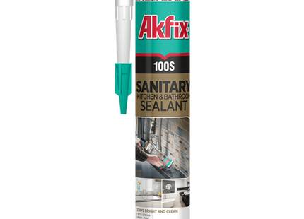 AKFIX 280ML SANITARY SEALANT -  SILICONE CLEAR 
