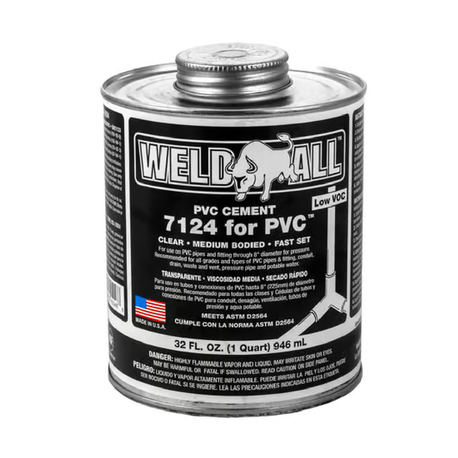 WELDALL PVC PIPE CEMENT 1/2KG 7124