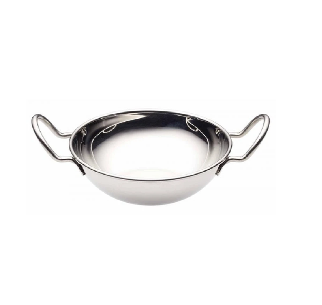 KITCHENCRAFT WORLD OF FLAVOURS INDIAN STAINLESS STEEL LARGE BALTI DISH 26CM