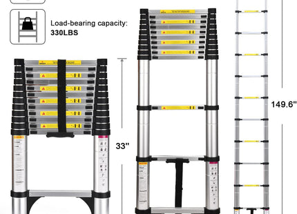 3.8m Aluminum Extendable Telescoping Ladder 