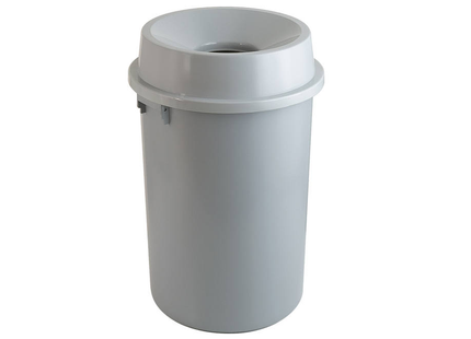 Gray plastic waste pail, capacity 60 liters, 68 * 45 cm
