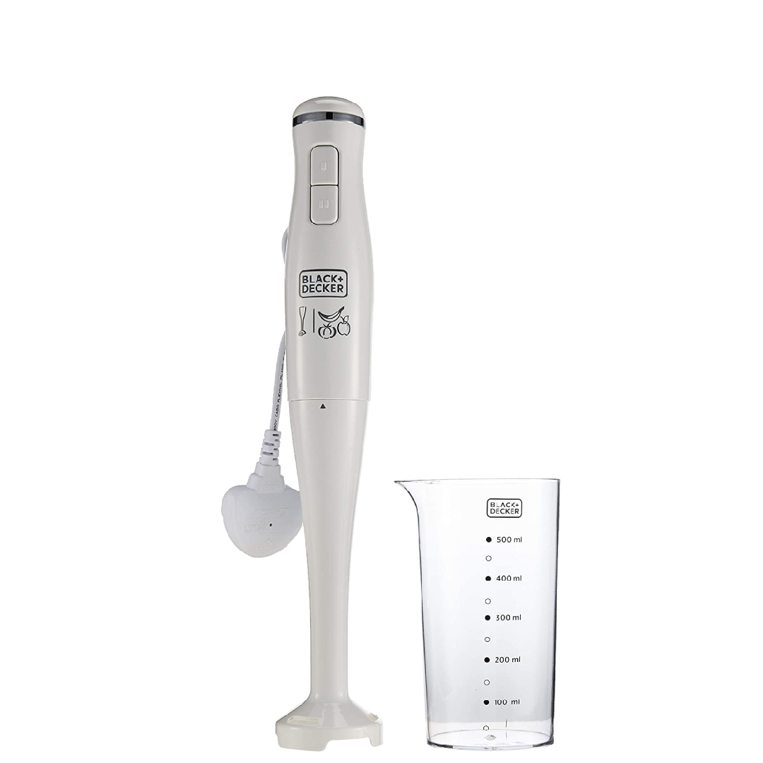 300W 2 Speed Stick Hand Blender With Calibrated Beaker,