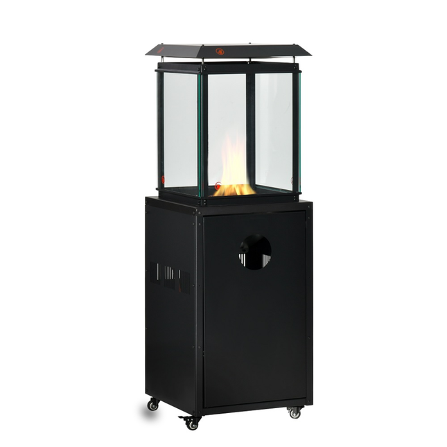 MATESTAR  PATIO HEATER FLAME GAS WITH GLASS BLACK