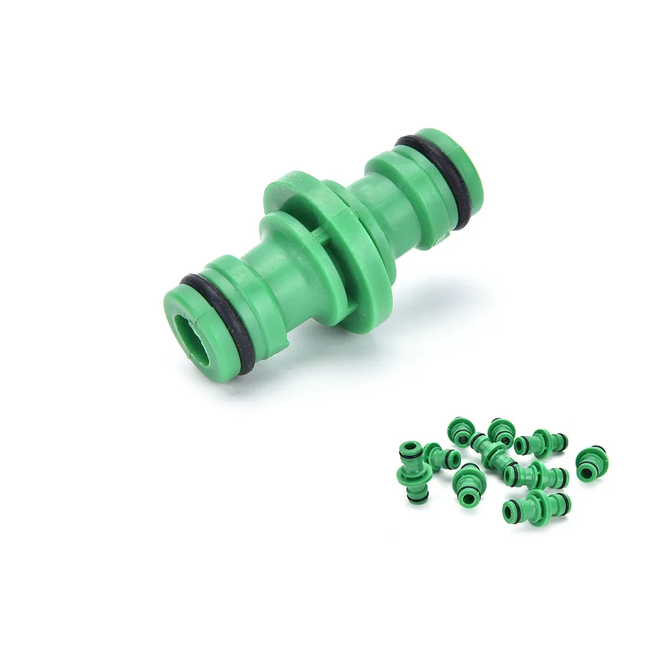 Two-way plastic hose connector