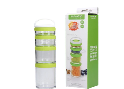Lily's Home Healthy Thy Eating Stackable Snack Containers Set of 4