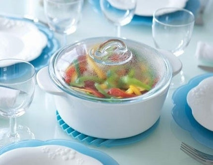 طنجرة خزفي مع غطاء زجاج بيركس 1 لتر