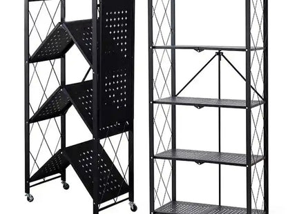 Foldable Metal Storage Rack With Wheels