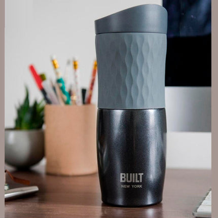 Built 470ml Tilt Stainless Steel Travel Mug Charcoal And Grey