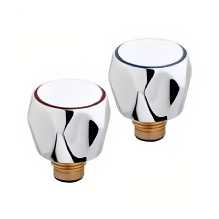 Replacement HOT & Cold TAP TOP Head Covers Chrome Plated 1/2" 