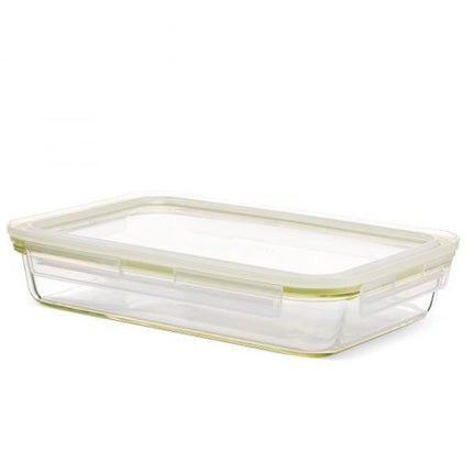 KOMAX OVEN GLASS RECTANGULAR FOOD STORAGE CONTAINER -1.9L