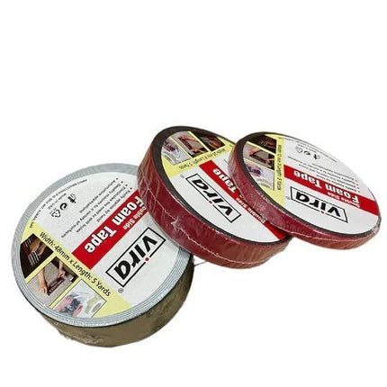 شريط لاصق فوم (رغوي) بوجهين، ماركة فيرا، عرض 1/2 بوصة.