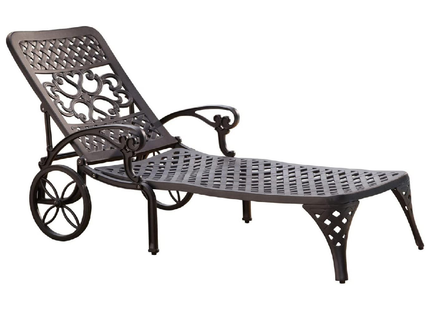 HOMESTYLES OUTDOOR CHAISE LOUNGE, BLACK