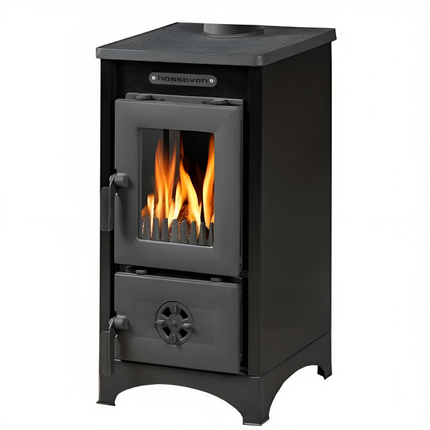 HOSSEVEN FIREPLACE STOVE 9008 MINI 7.09 KW, BLACK, 41 X 38.2 X 80 CM
