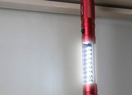 مصباح يدوي طويل لون احمر بإضاءات متعددة