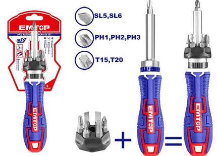 EMTOP RATCHET SCREWDRIVER SET 8PCS