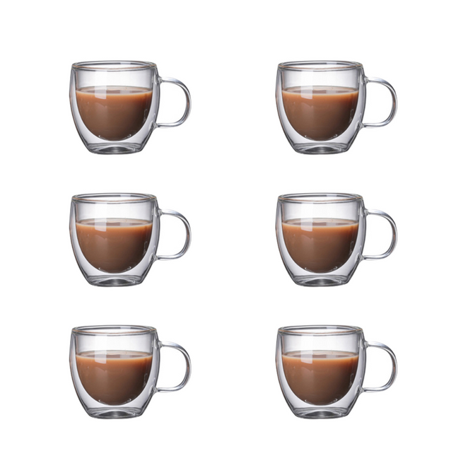 ROYAL DOUBLE GLASS COFFEE CUP SET 