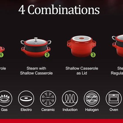 ROYAL 20CM CASSEROLE COOK POT - RED