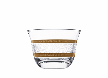 Glass Cawa Cup set Lulu Gold and Colour /6PCS