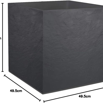 قوار نباتات إيدا مربع بلون رمادي أنثراسايت 49.5*49.5*49.5 سم -  57 لتر