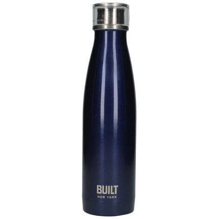 Built 17Oz Double Walled Stainless Steel Water Bottle Midnight Blue