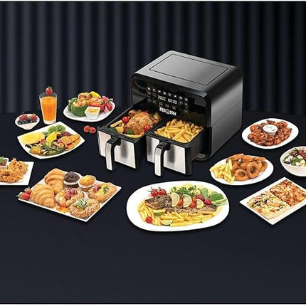  BLACK & DECKER DIGITAL DUAL ZONE AIR FRYER 1700W 4L+4L   GRILLING, BROILING, ROASTING, AND BAKING DZAF1700-B5