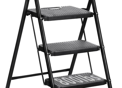 3-step ladder, black color