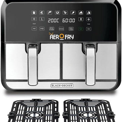  BLACK & DECKER DIGITAL DUAL ZONE AIR FRYER 1700W 4L+4L   GRILLING, BROILING, ROASTING, AND BAKING DZAF1700-B5