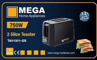 MEGA_HA_TA01301-GS_750W 2 SLICE TOASTER MEGA_HA_TA01301-GS_750W 2 SLICE TOASTER