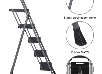 4 STEP FOLDING STOOL WITH NON-SLIP