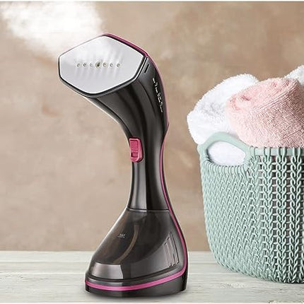 مكواة بخار رقمية بلاك اند ديكر محمولة للملابس بقدرة 1600 واط بلون اسود