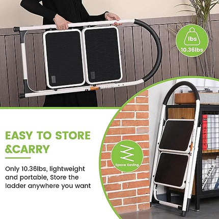 سلم درجتين متعدد الإستخدامات - أبيض