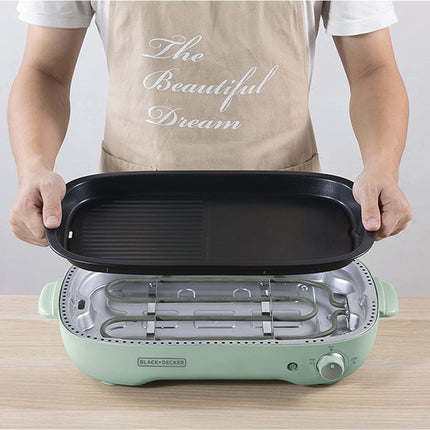 BLACK+DECKER 1400W Multifunction Grill, 4.0L Family-sized, Dual Pattern Grill Plate