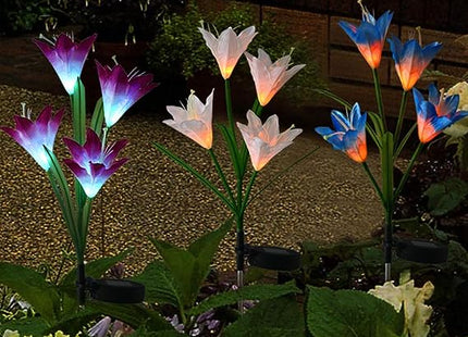 زهور صناعية بأضواء للحديقة