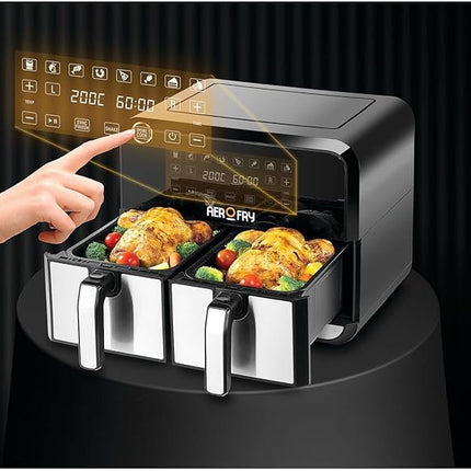 BLACK & DECKER DIGITAL DUAL ZONE AIR FRYER 1700W 4L+4L   GRILLING, BROILING, ROASTING, AND BAKING DZAF1700-B5