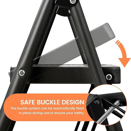 2-step ladder, black color