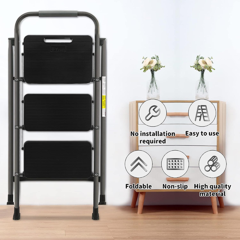 3 STEP FOLDING STOOL WITH NON-SLIP