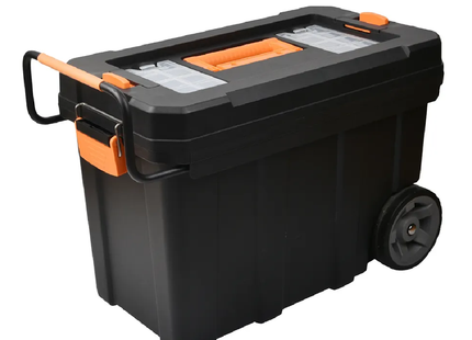 HIGH QUALITY 23'' STACKABLE PLASTIC MOBILE TOOL BOX WITH WHEELS TOOL TROLLEY SET