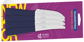 TRAMONTINA 12 PCS STEAK KNIVES SET NEW KOLOR BLUE