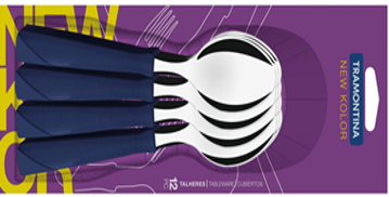 TRAMONTINA 12PCS TABLE SPOONS SER NEW KOLOR DARK BLUE