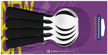 TRAMONTINA 12PCS TABLE SPOONS SER NEW KOLOR BLACK
