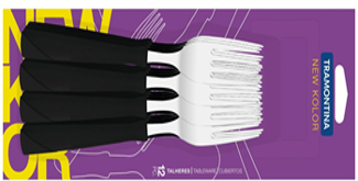 TRAMONTINA 12PCS TABLE FORKS SET NEW KOLOR BLACK