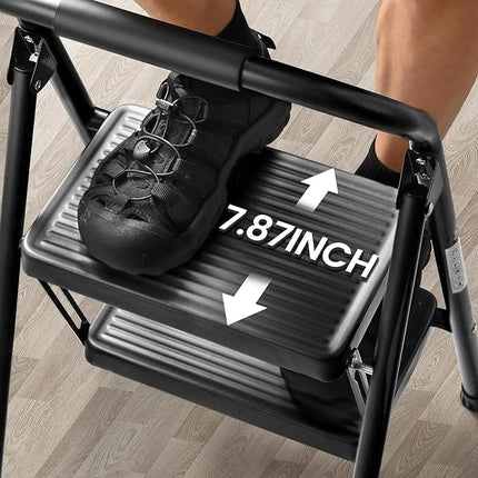 2-step ladder, black color