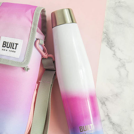 Built Apex Insulated Water Bottle with Leakproof Perfect Seal Lid, Sweatproof 100% Reusable BPA Free 18/8 Stainless Steel Flask, 'Interactive' Design, 540 ml
