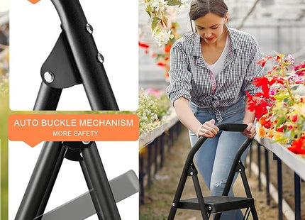 2-step ladder, black color