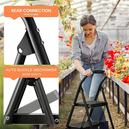 2-step ladder, black color