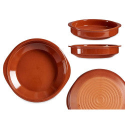 Arte Regal Brown Clay Round Deep Plate with Handle 28 cm / 99502